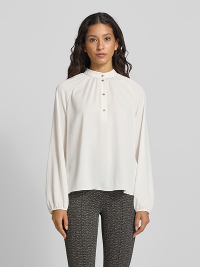 Marc Cain Regular fit blouse met opstaande kraag Ecru - 4