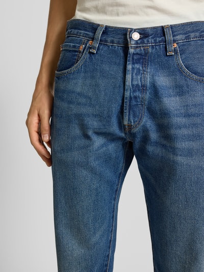 Levi's® Jeansy o kroju straight fit z wpuszczanymi kieszeniami model ‘501’ Jeansowy niebieski 3