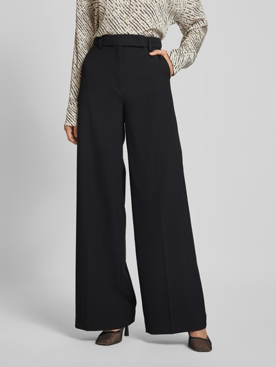 Luisa Cerano Wide Leg Stoffhose mit Gürtelschlaufen Black 4