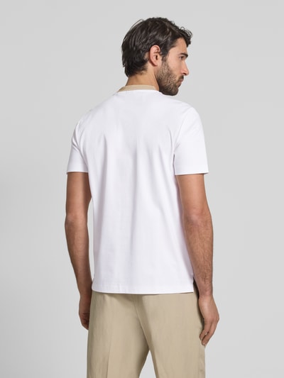 BOSS T-Shirt mit geripptem Rundhalsausschnitt Modell 'Tessler' Weiss 5