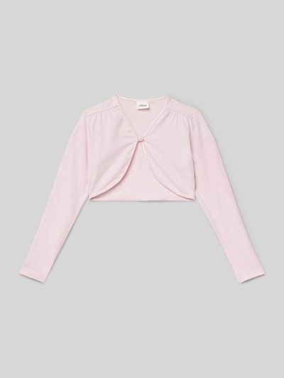 s.Oliver RED LABEL Regular Fit Bolero aus Jersey mit Blumenknöpfen Rosa 1