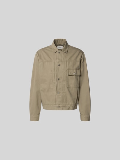 Produktfoto, Jeansjacke aus Reiner Baumwolle von Forét in Beige, Regular-Fit, Durchgehende Knopfleiste, Brusttasche, Umlegekragen