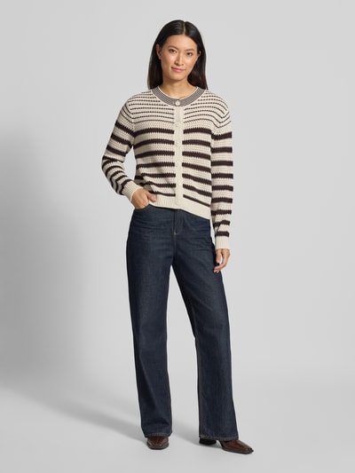 Brax Regular Fit Strickjacke aus reiner Baumwolle Modell 'ANN' Ecru 1