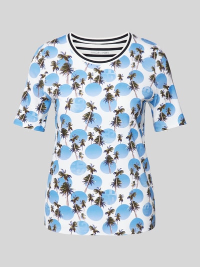 Marc Cain T-shirt met all-over motief Blauw - 2