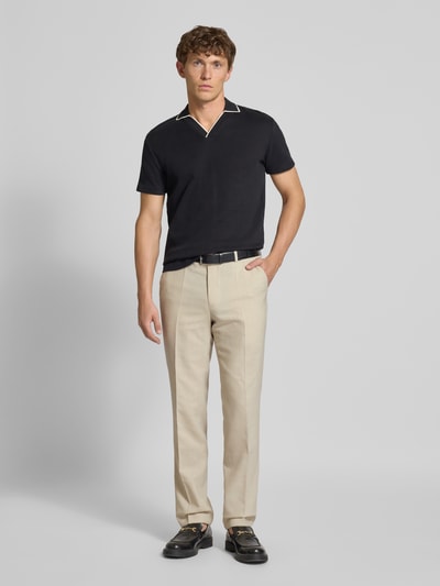 BOSS Slim Fit Anzughose aus Schurwoll-Mix mit Leinen-Anteil Modell 'Leon' Offwhite 1