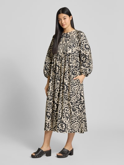 Weekend Max Mara Midi-jurk met ballonmouwen, model 'ANZIO' Zwart - 1