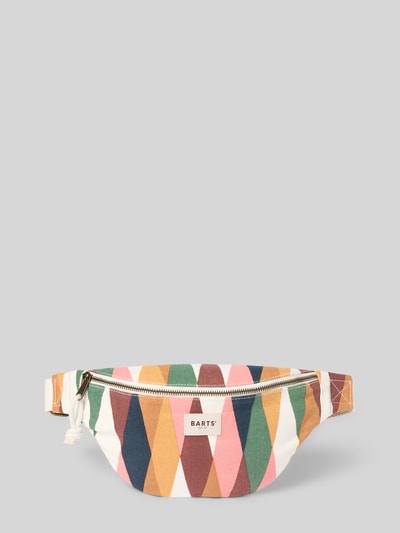 Produktfoto, Bauchtasche mit Label-Detail Modell 'Juno Bumbag' von Barts aus Reine Baumwolle, buntes Rautenmuster, Hauptfach mit Reißverschluss, Breite 37 cm, Länge 17 cm, Tiefe 7 cm, Länge Schulterriemen 95 cm