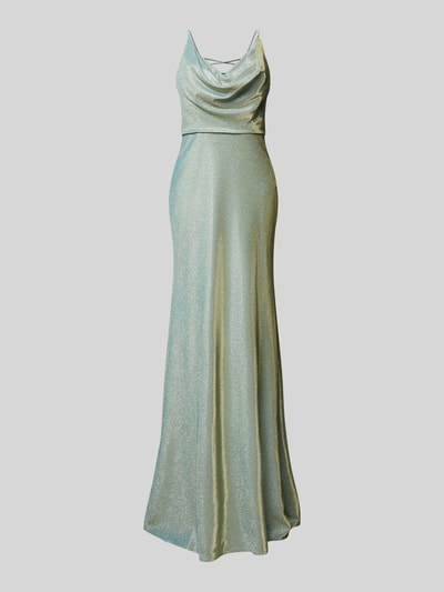 Unique Abendkleid mit Wasserfall-Ausschnitt Mint 2