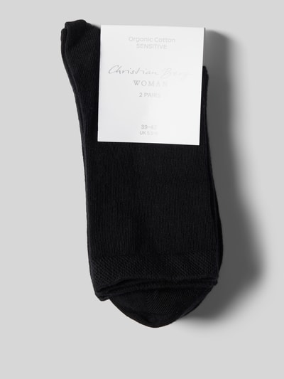 Christian Berg Woman Socken mit Label-Detail im 2er-Pack Black 3