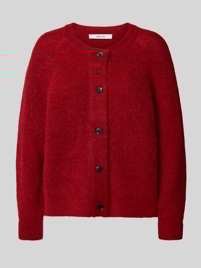 Selected Femme Regular fit gebreid jack van wolmix met alpaca, model 'LULU' Rood - 2