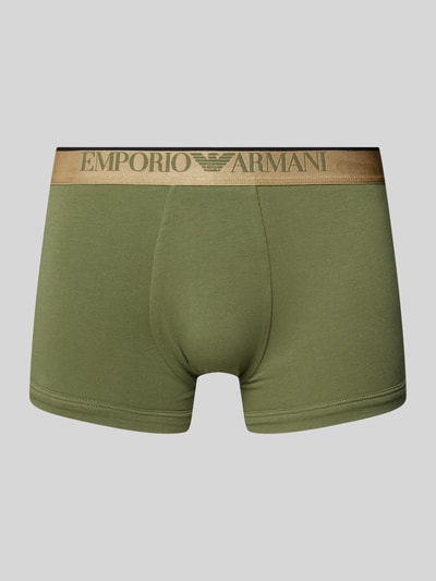 Emporio Armani Boxershort met elastische band met logo Olijfgroen - 1