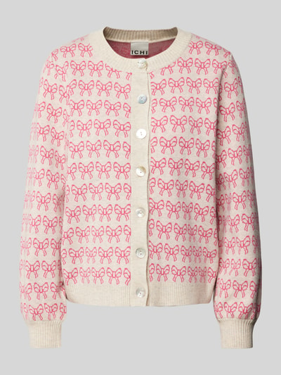 ICHI Strickjacke mit Knopfleiste Modell 'BRIELLE' Pink 2