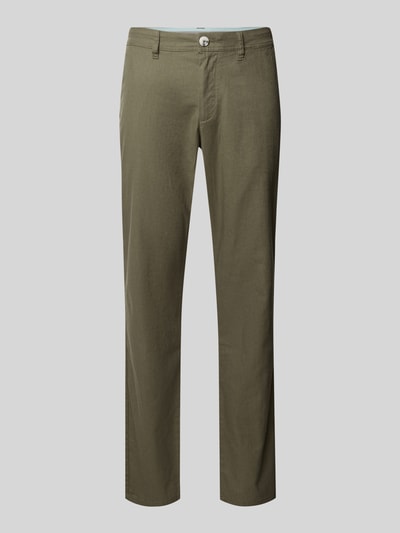 Tom Tailor Relaxed Fit Chino aus Leinen-Baumwoll-Mix Oliv 2