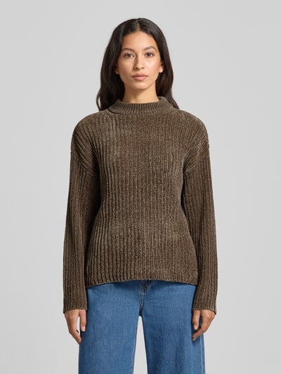 FREE/QUENT Gebreide pullover in riblook, model 'Thrill' Taupe - 4