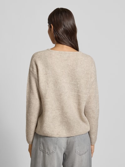 MOS MOSH Strickjacke mit Rundhalsausschnitt Modell 'Almine' Sand 5
