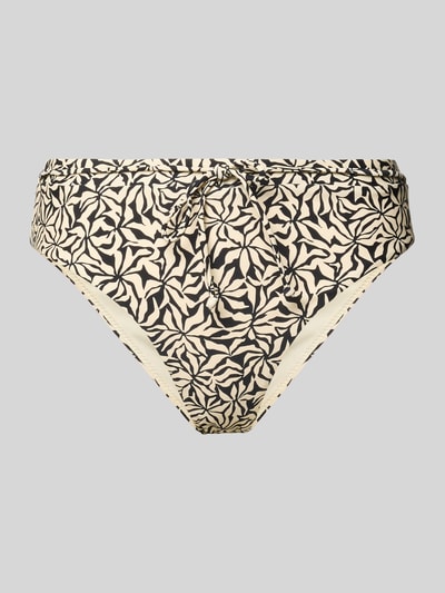Produktfoto, High Waist Bikini-Slip mit Kordelzug Modell 'Mahry' von Barts, creme-schwarz gemustert, Material-Mix mit Stretch-Anteil, Damen, Cheeky High-Waist-Fit.