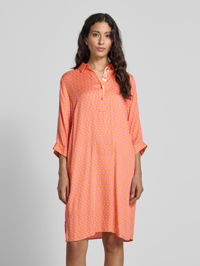 Smith and Soul Knielanges Hemdblusenkleid mit 3/4-Arm Apricot 4