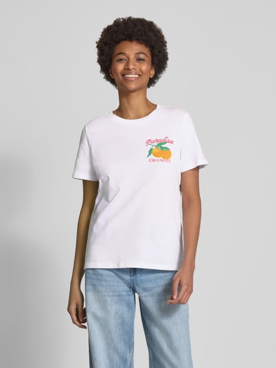 Pieces Regular Fit T-Shirt aus reiner Baumwolle Modell 'SUMMER' Weiss 4