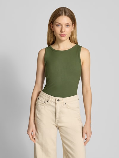 Oui Tanktop met ribboorden Kaki - 4