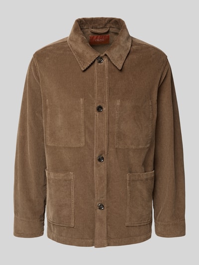 CRUNA Regular Fit Hemdjacke aus Cord Modell 'St.Honoré' Taupe 2