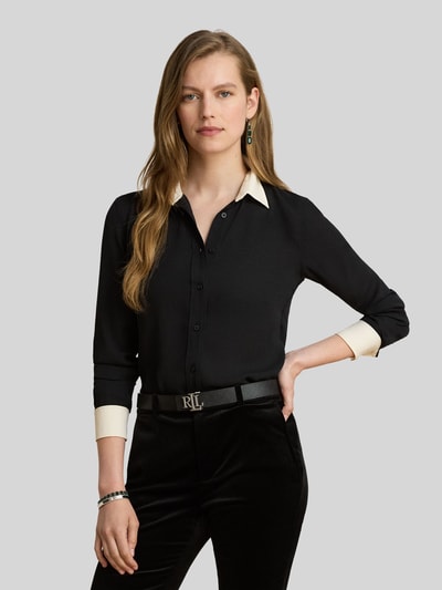 Lauren Ralph Lauren Regular fit blouse met lange mouwen met overhemdkraag model 'JAMELKO' Zwart - 4