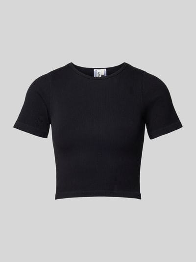Only Cropped T-Shirt mit Strukturmuster Modell 'GWEN' Black 2