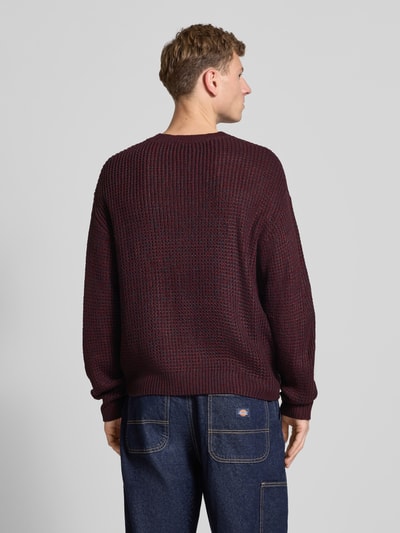 REVIEW Gebreide pullover met ronde hals Donkerrood - 5