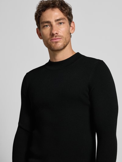 JOOP! Collection Gebreide pullover met ribboorden, model 'Donteo' Zwart - 3