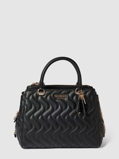 Guess Handtasche mit Strukturmuster und Steppnähten Modell 'SOCIETY' Black 2