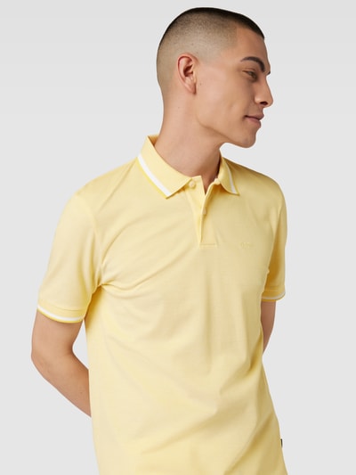 BOSS Poloshirt mit Label-Stitching Modell 'Parlay' Gelb 3