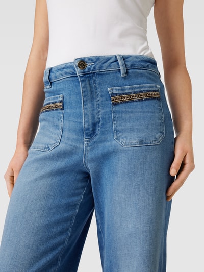 MOS MOSH Flared jeans met opgestikte zakken, model 'COLETTE' Jeansblauw - 3