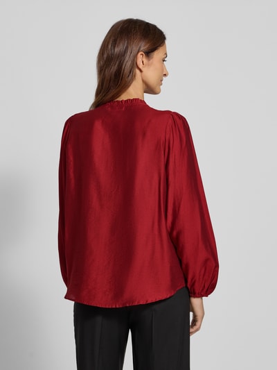 ICHI Regular fit blouse met ruches, model 'KARLANI' Rood - 5