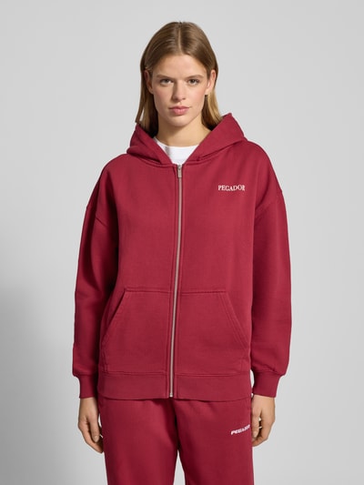 Pegador Oversized sweatjack met capuchon, model 'LANCY' Bordeaux - 4