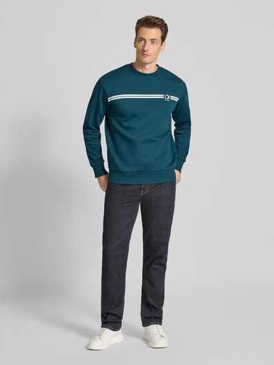 Tom Tailor Denim Regular fit sweatshirt van katoenmix Donkergroen - 1
