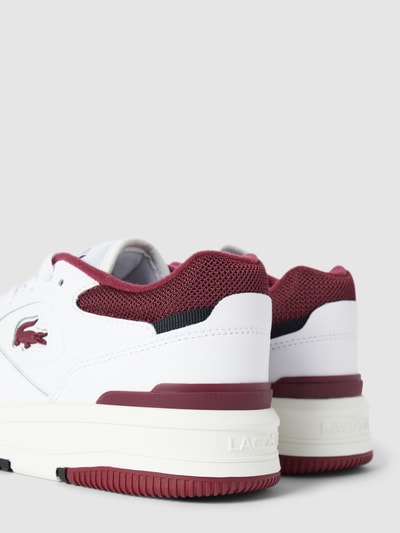 Lacoste Sneakers van echt leer in two-tone-stijl, model 'LINESHOT' Bordeaux - 2