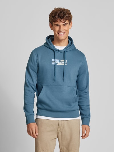 Jack & Jones Hoodie mit Label-Print Modell 'ECORP' Ocean 4