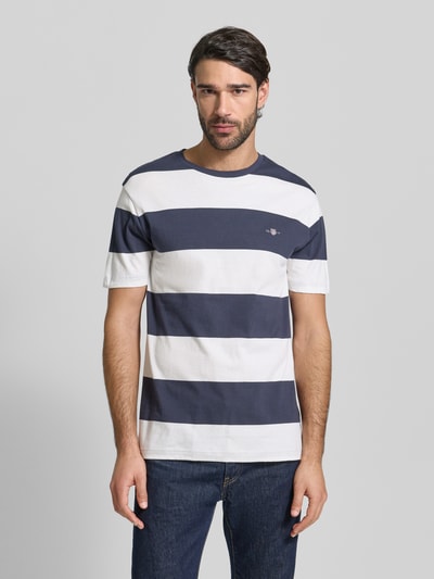 GANT Regular Fit T-Shirt mit Logo-Print Modell 'BAR' Offwhite 4