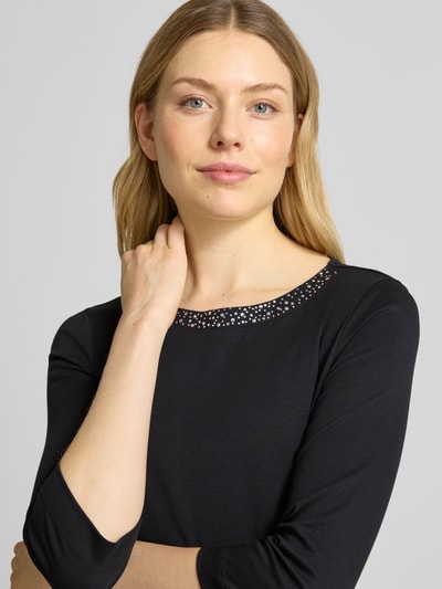 Christian Berg Woman T-Shirt mit Ziersteinbesatz und 3/4-Arm Black 3