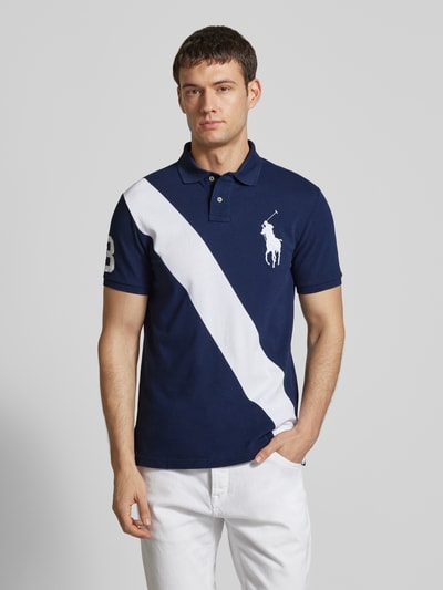 Polo Ralph Lauren Regular fit poloshirt met labelstitching Marineblauw - 4