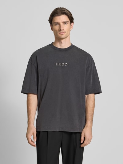 HUGO Oversized T-Shirt aus reiner Baumwolle Modell 'DELW' Mittelgrau 4