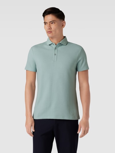 Strellson Poloshirt met structuurmotief, model 'Fisher' IJsblauw - 4