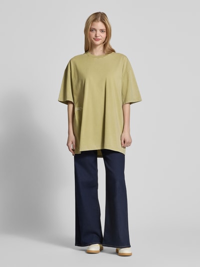 Karo Kauer Oversized T-shirt met labelprint Olijfgroen - 1