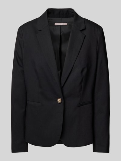 Christian Berg Woman Selection Regular Fit Blazer aus  Baumwoll-Mix mit Leinen-Anteil Black 2