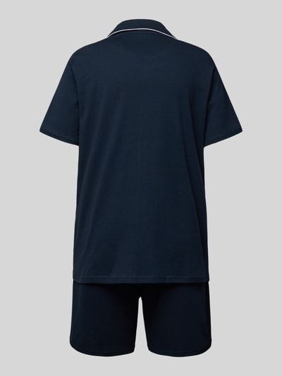 Schiesser Pyjama met reverskraag Donkerblauw - 3