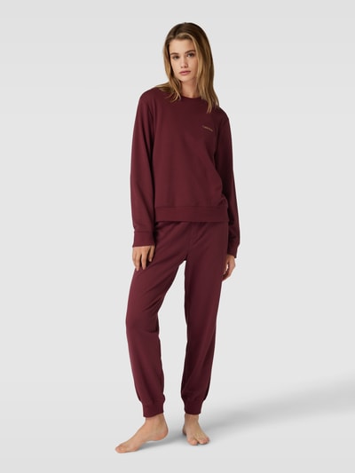 Calvin Klein Underwear Sweatpants met elastische band met label, model 'HOLIDAY' Bordeaux - 1