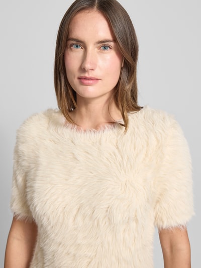 Vero Moda Regular Fit Strickpullover in Kunstfell-Optik Modell 'FLUFFY' Ecru 3