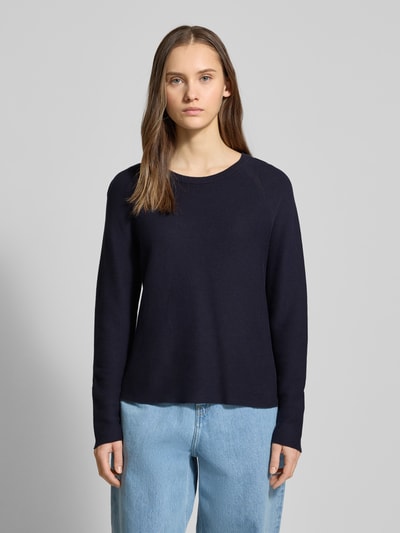 Marc O'Polo Denim Strickpullover mit geripptem Rundhalsausschnitt Marine 4