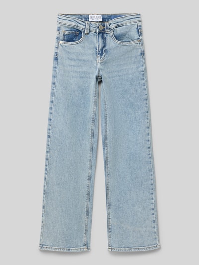 Productfoto, lichtblauwe katoenmengsel Straight Leg Jeans in 5-pocketdesign model 'YARA' van CARS JEANS, rechte pasvorm, stretch, knoop- en ritssluiting, taillewijdte 29 cm, binnenbeenlengte 67 cm