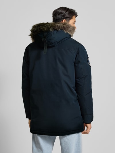 Superdry Regular fit parka met klepzakken, model 'Everest' Marineblauw - 5