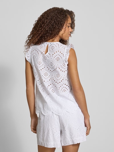 Pieces Loose fit blousetop van puur katoen, model 'VILDE' Wit - 5